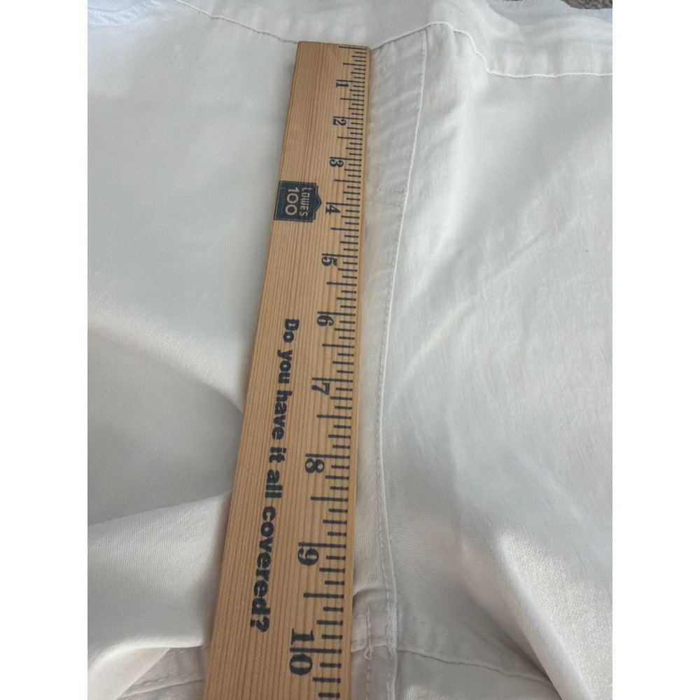 Soft Surroundings White Pull On Denim Bermuda Shorts Womens XL Cuffed Stretch - Picture 8 of 10